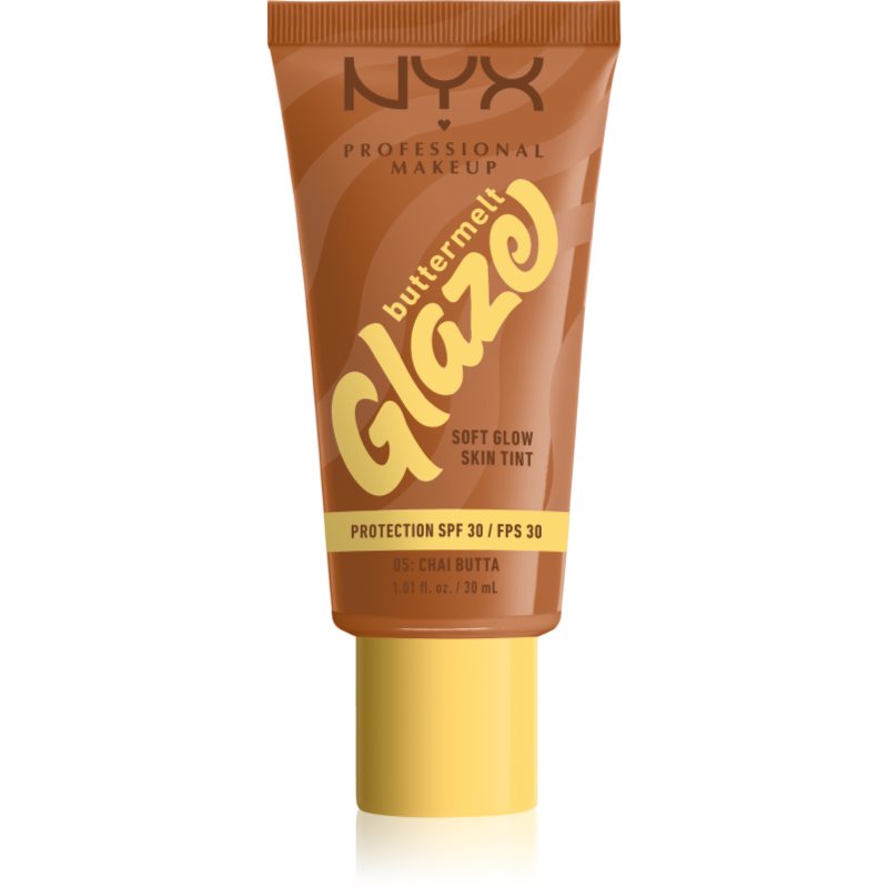 NYX Professional Makeup Buttermelt Glaze tonic fluid iluminator SPF 30 culoare Chai Butta 30 ml