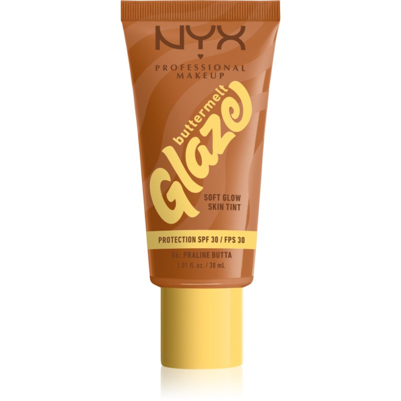 NYX Professional Makeup Buttermelt Glaze tonic fluid iluminator SPF 30 culoare 06 Praline Butta ml