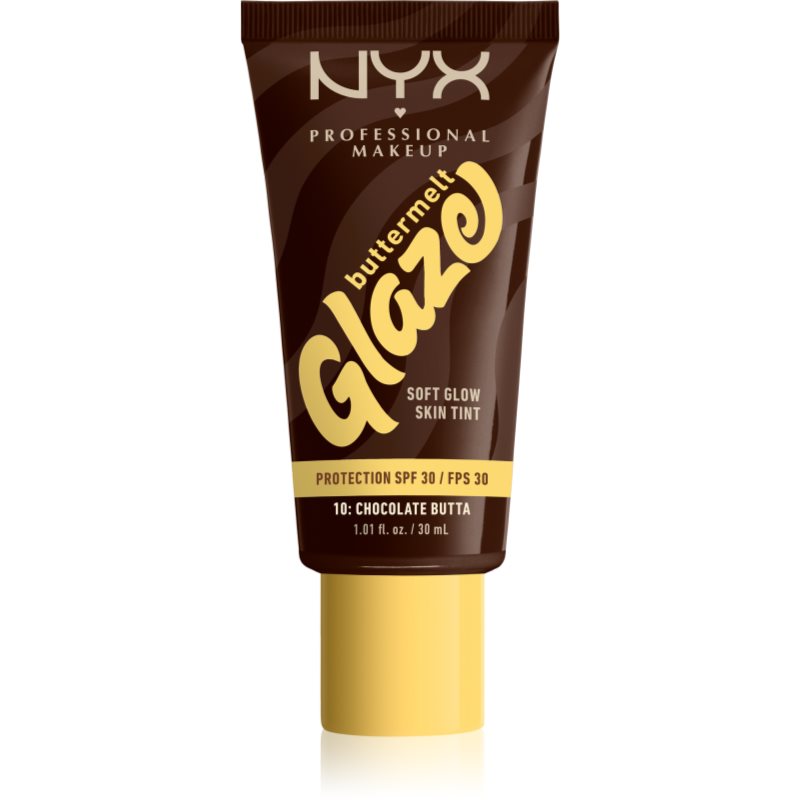 NYX Professional Makeup Buttermelt Glaze tonic fluid iluminator SPF 30 culoare 10 Chocolate Butta ml