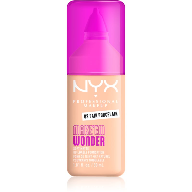 NYX Professional Makeup Make ‘Em Wonder make-up usor matifiant culoare 02 Fair Porcelain 30 ml