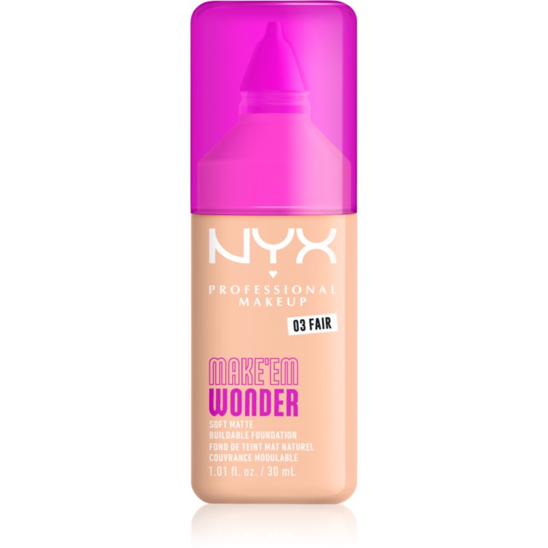 NYX Professional Makeup Make ‘Em Wonder make-up usor matifiant culoare 03 Fair 30 ml