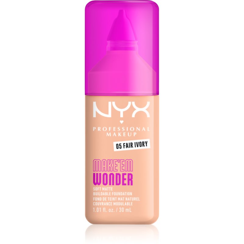 NYX Professional Makeup Make ‘Em Wonder make-up usor matifiant culoare 05 Fair Ivory 30 ml
