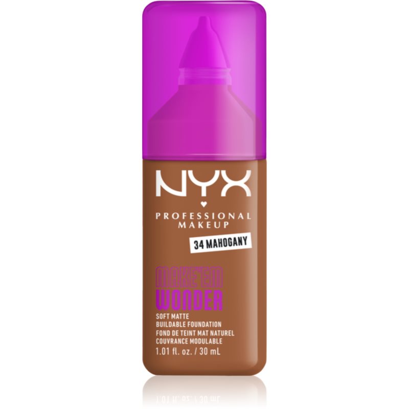 NYX Professional Makeup Make ‘Em Wonder make-up usor matifiant culoare 34 Mahogany 30 ml