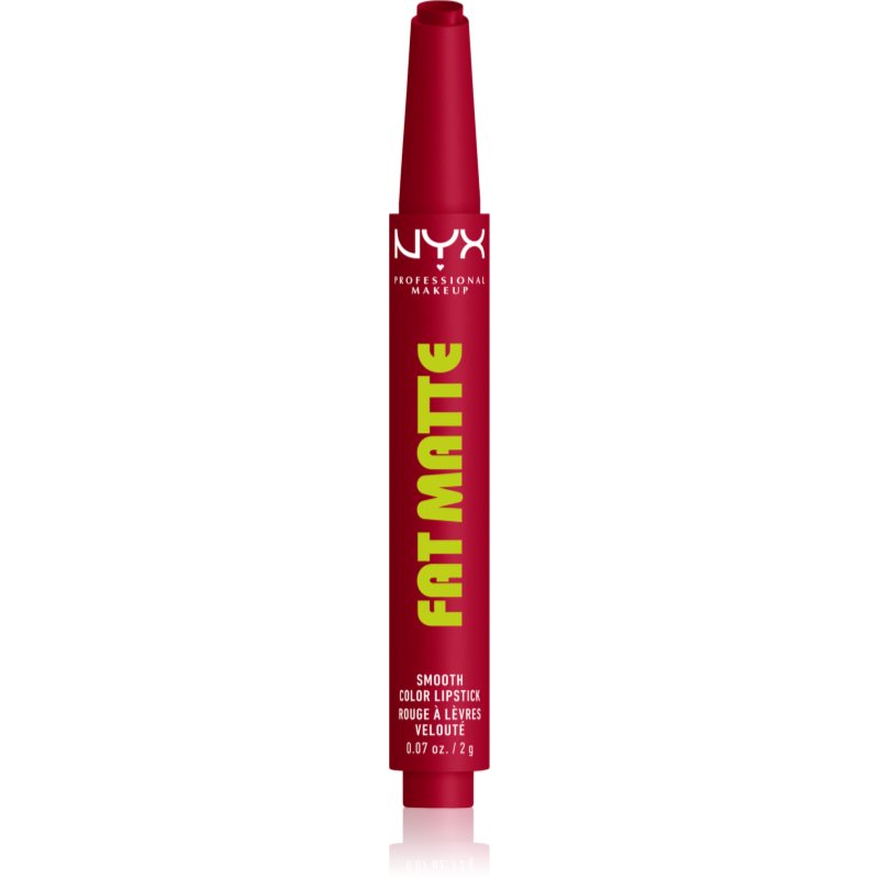 NYX Professional Makeup Fat Matte balsam de buze cu efect matifiant Scarlet Snuggles 2 g