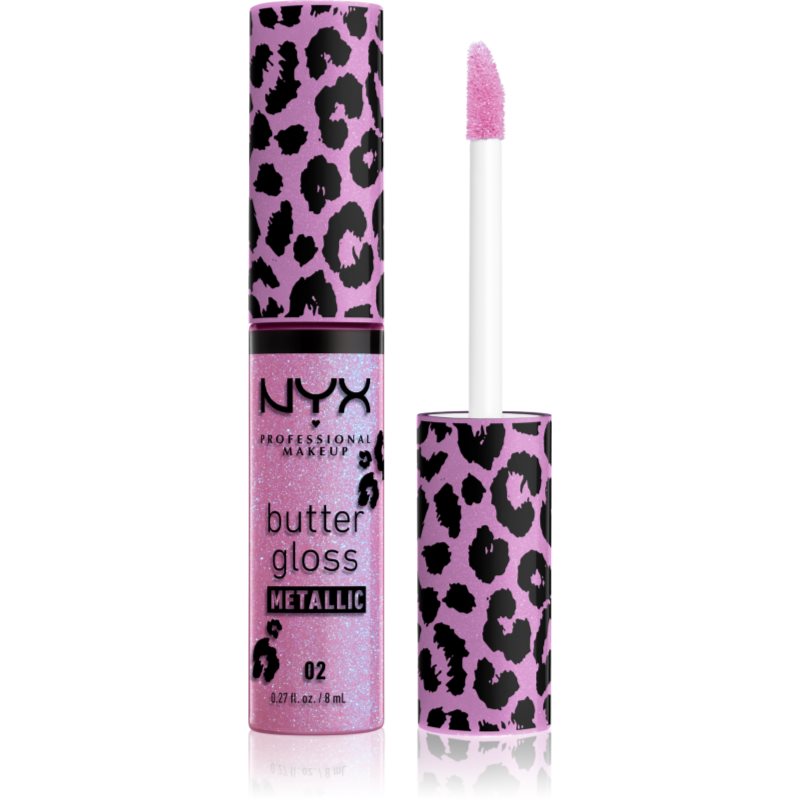 NYX Professional Makeup Butter Gloss Metallic luciu de buze metalic culoare Violet Vixen 8 ml