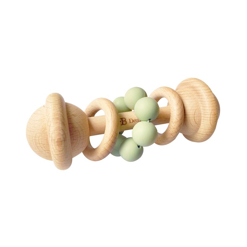 O.B Designs Rattle Toy jucărie zornăitoare Sage 3m+ 1 buc