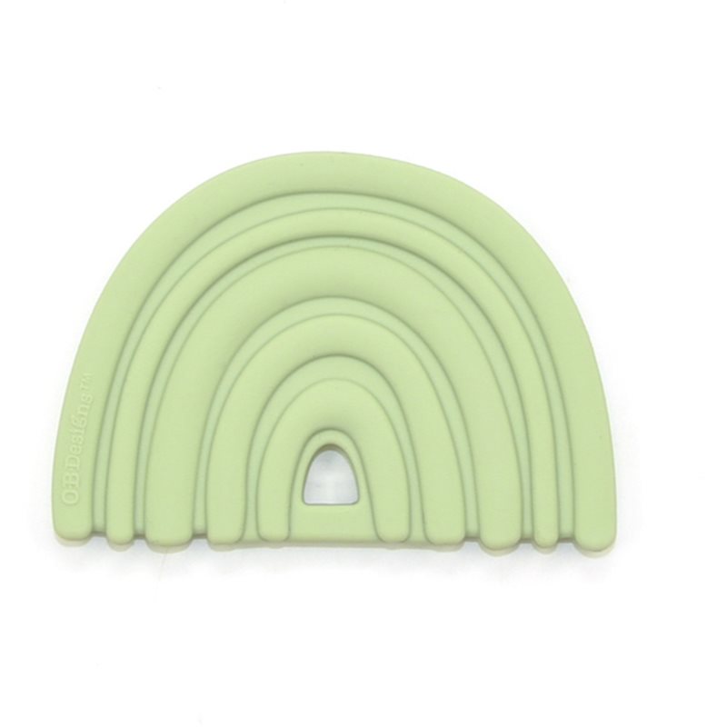 O.B Designs Rainbow Teether jucărie pentru dentiție Green 3m+ 1 buc