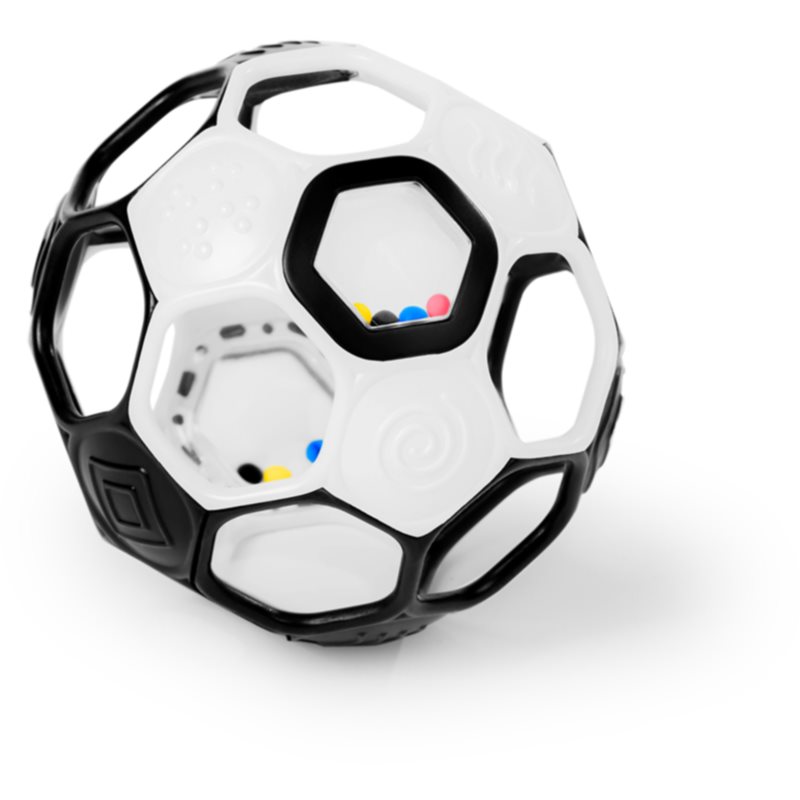 Oball Rattle Goals™ minge senzorială Black & White 0m+ 1 buc