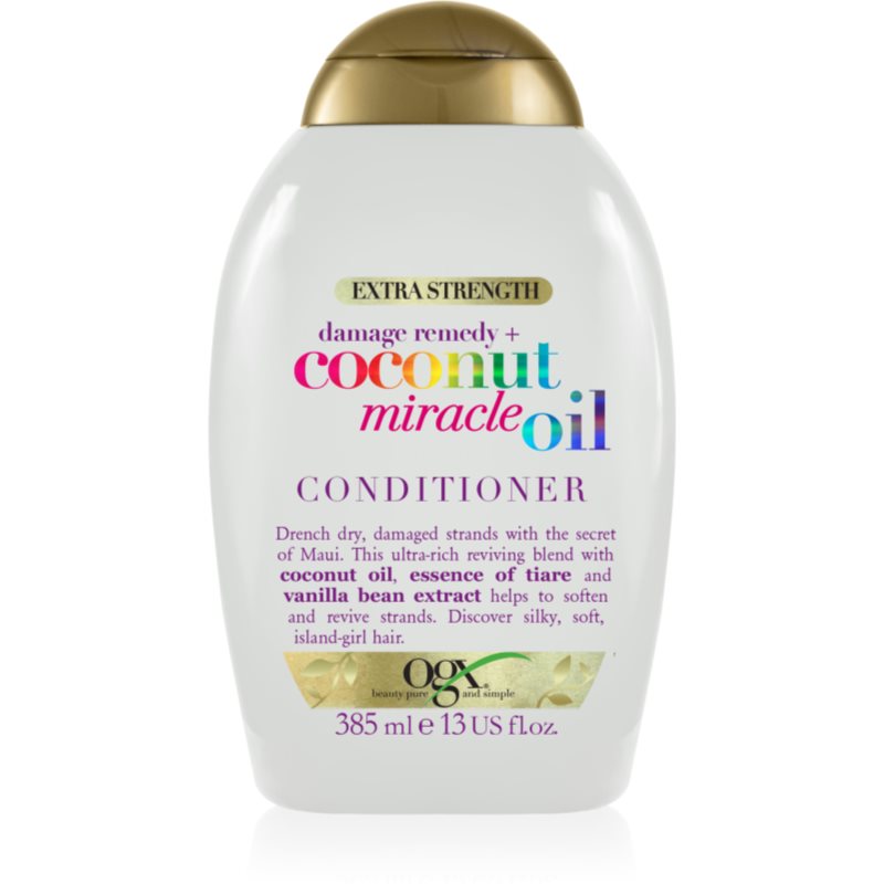 OGX Coconut Miracle Oil balsam pentru întărirea părului cu ulei de cocos 385 ml