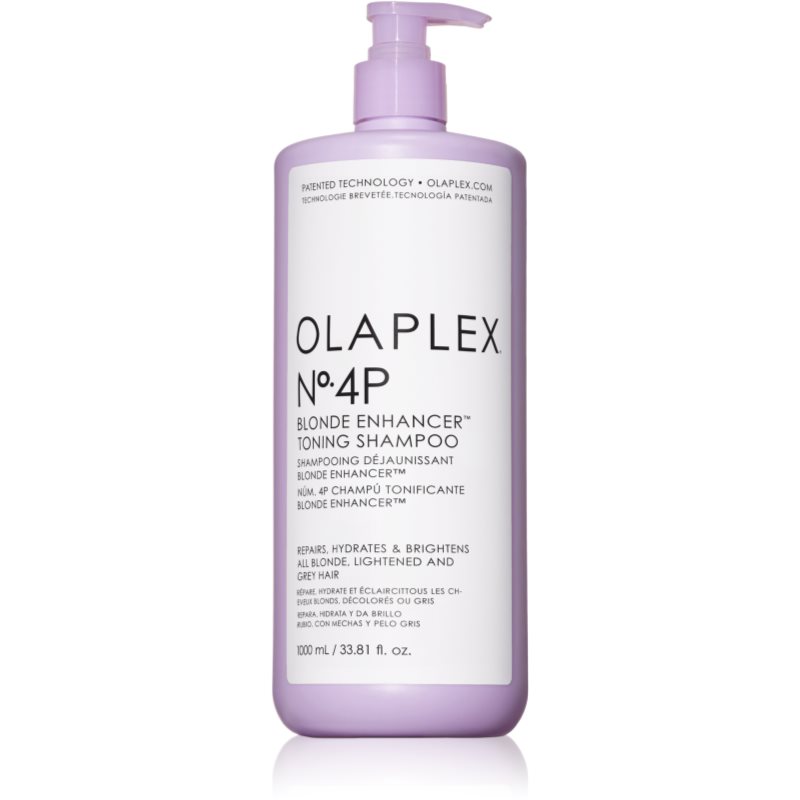 Olaplex N°4P Blond Enhancer Toning Shampoo sampon tonifiant cu violete neutralizeaza tonurile de galben 1000 ml
