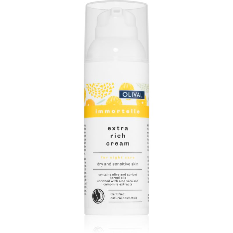 Olival Immortelle Extra Rich Cream crema de noapte nutritiva pentru ten uscat și sensibil 50 ml