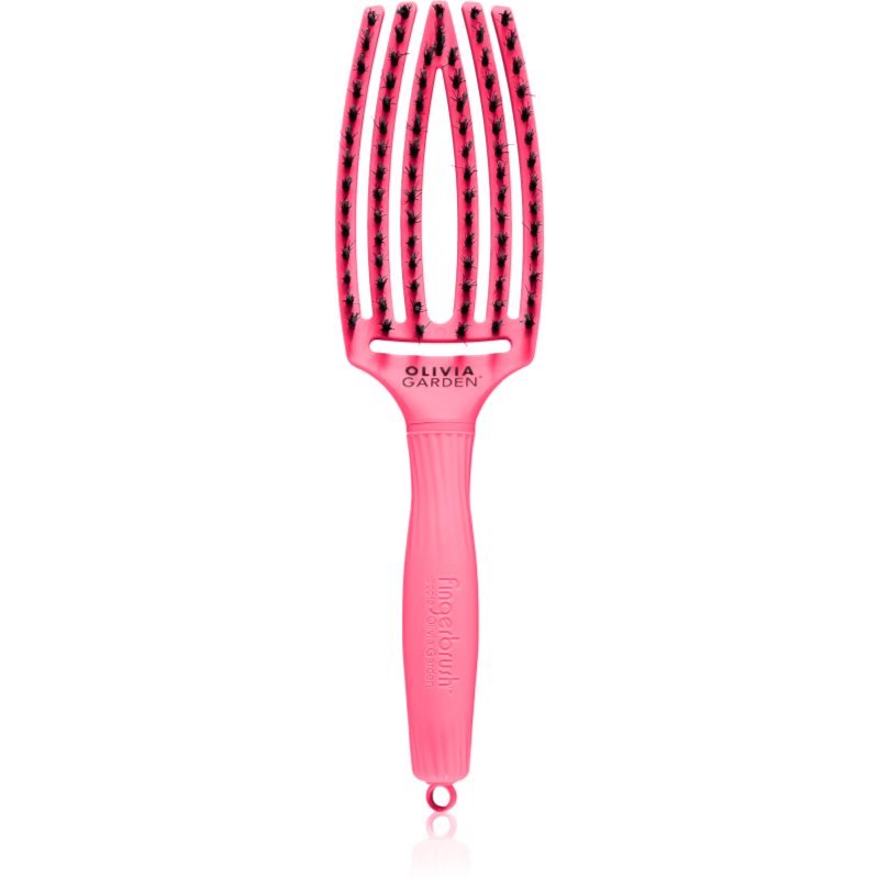 Olivia Garden Fingerbrush L´amour perie de tip paletă pentru păr Hot Pink 1 buc