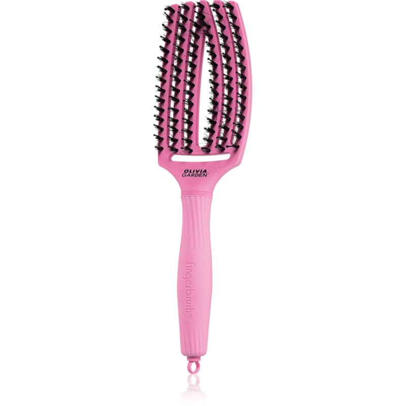 Olivia Garden Fingerbrush Boar & Nylon perie de par cu peri de nailon și de mistreț Celestial Pink 1 buc