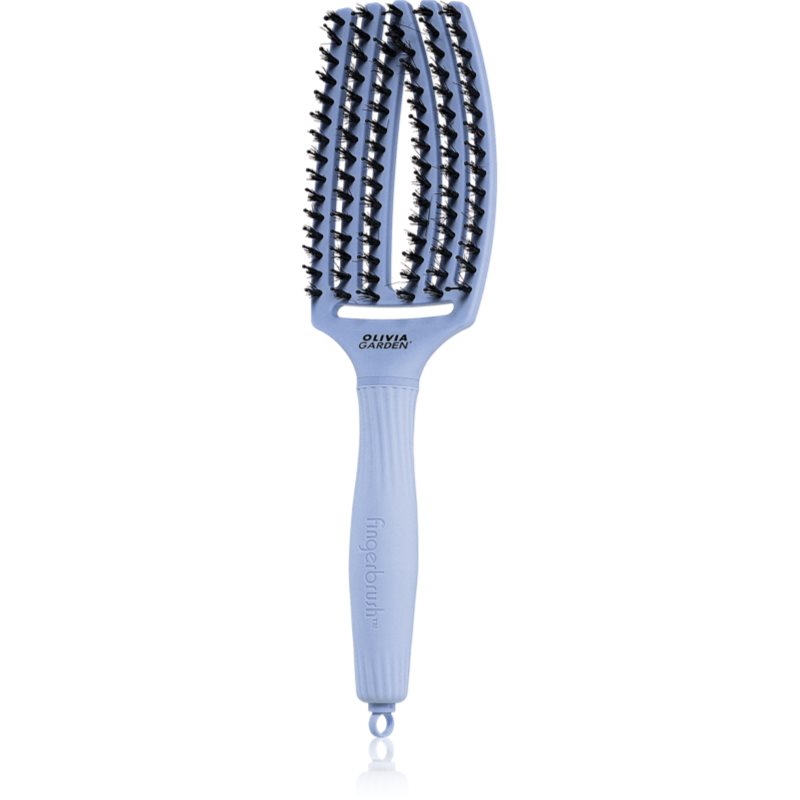 Olivia Garden Fingerbrush Boar & Nylon perie de par cu peri de nailon și de mistreț Polar Blue 1 buc