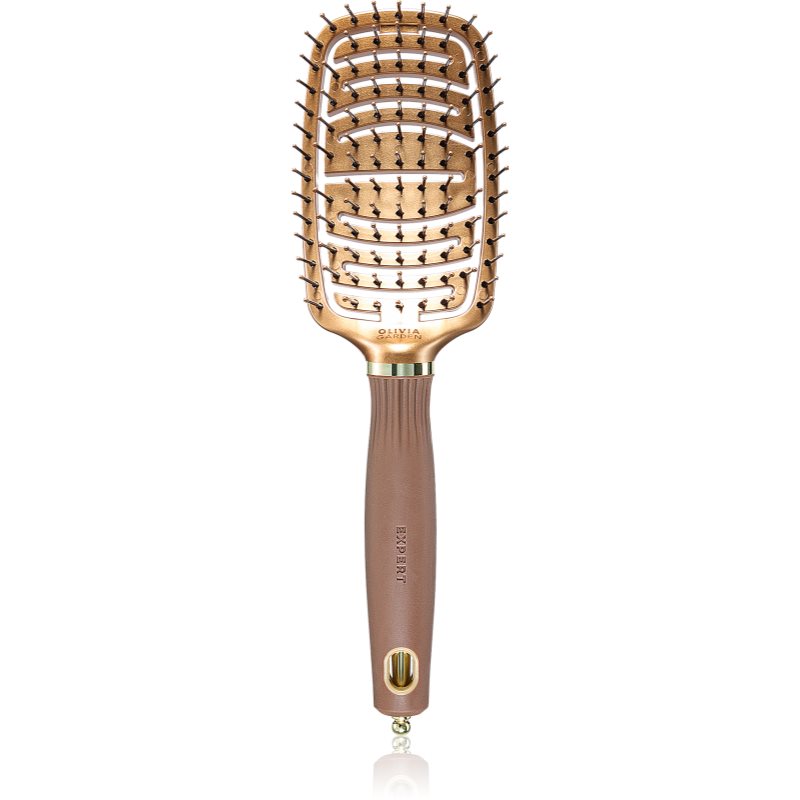 Olivia Garden Expert Flex perie de tip paletă cu fibre de nailon Gold&Brown 1 buc