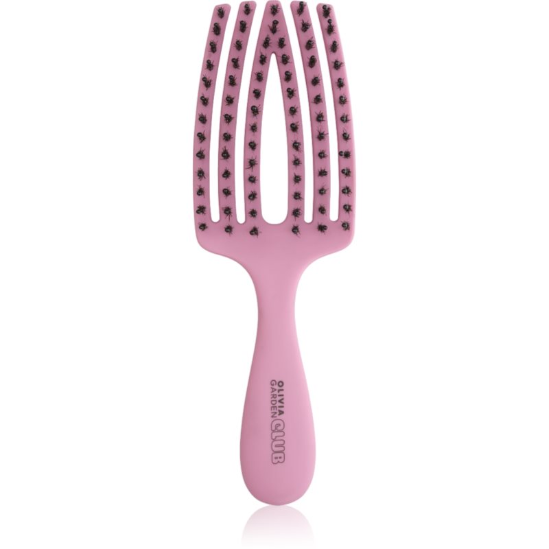 Olivia Garden Club The Nomad Detangling&Shine Fingerbrush​ perie de tip paletă pentru păr Pink 1 buc