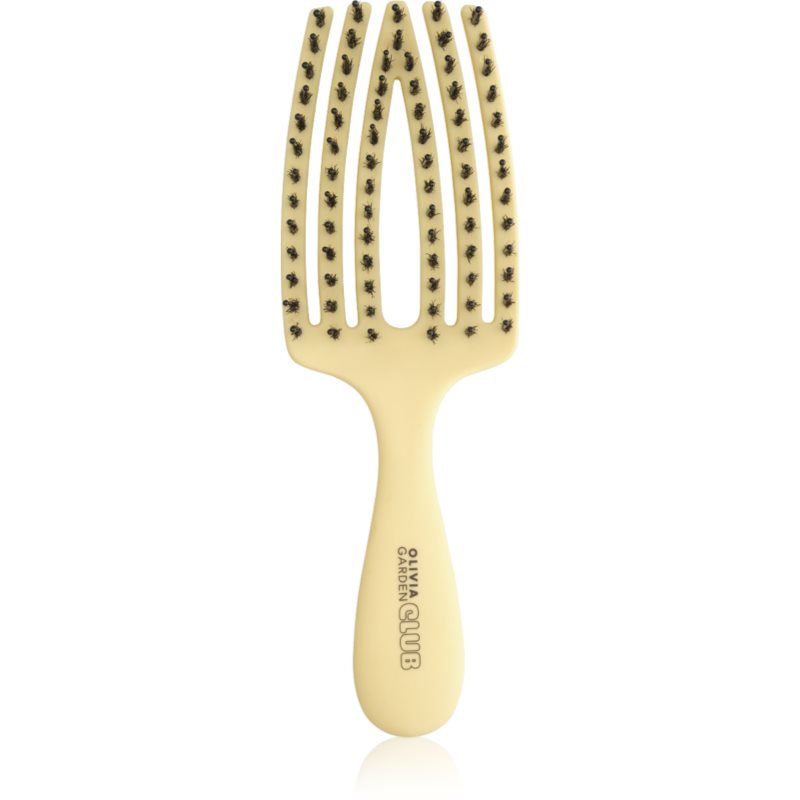 Olivia Garden Club The Nomad Detangling&Shine Fingerbrush​ perie de tip paletă pentru păr Yellow 1 buc