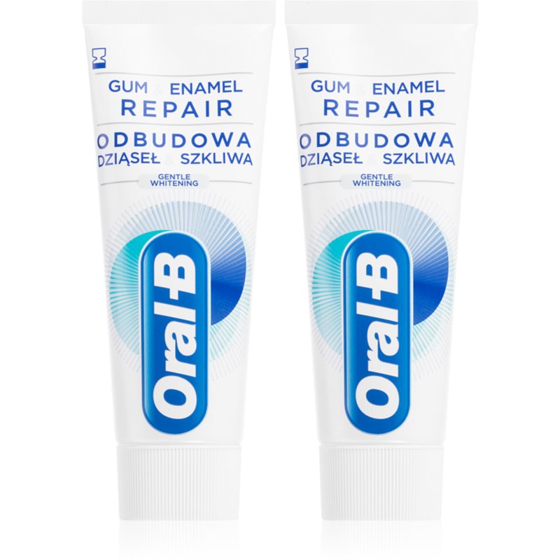 Oral B Gum & Enamel Repair Gentle Whitening pasta de dinti cu efect de albire și calmare 2 x 75 ml