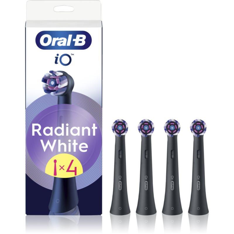 Oral B iO Radiant White capete de schimb pentru periuta de dinti cu fibre de albire Black 4 buc