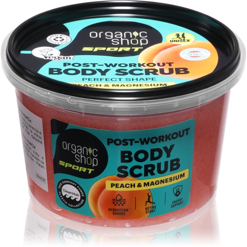 Organic Shop Sport Peach & Magnesium exfoliant pentru corp 250 ml
