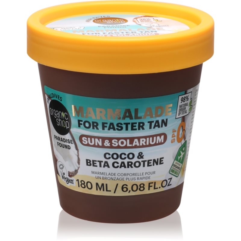 Organic Shop Paradise Found Coco & Beta Carothene unt pentru corp pentru intensificarea bronzului 180 ml