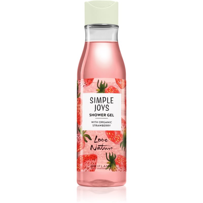 Oriflame Love Nature Simple Joys gel de dus revigorant cu aroma de capsuni Organic Strawberry 250 ml