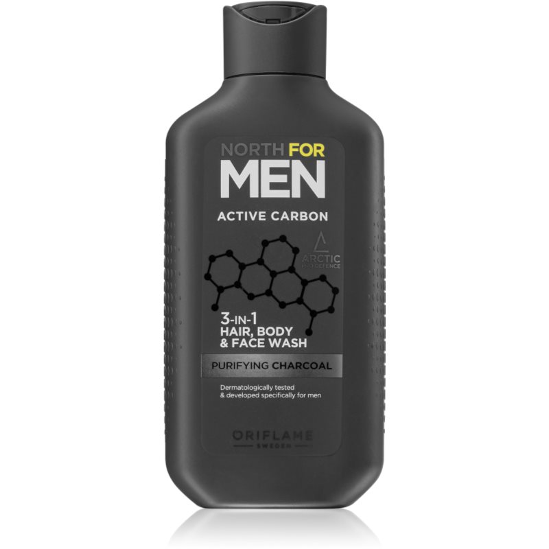 Oriflame North for Men Active Carbon gel de dus revigorant 3 in 1 250 ml