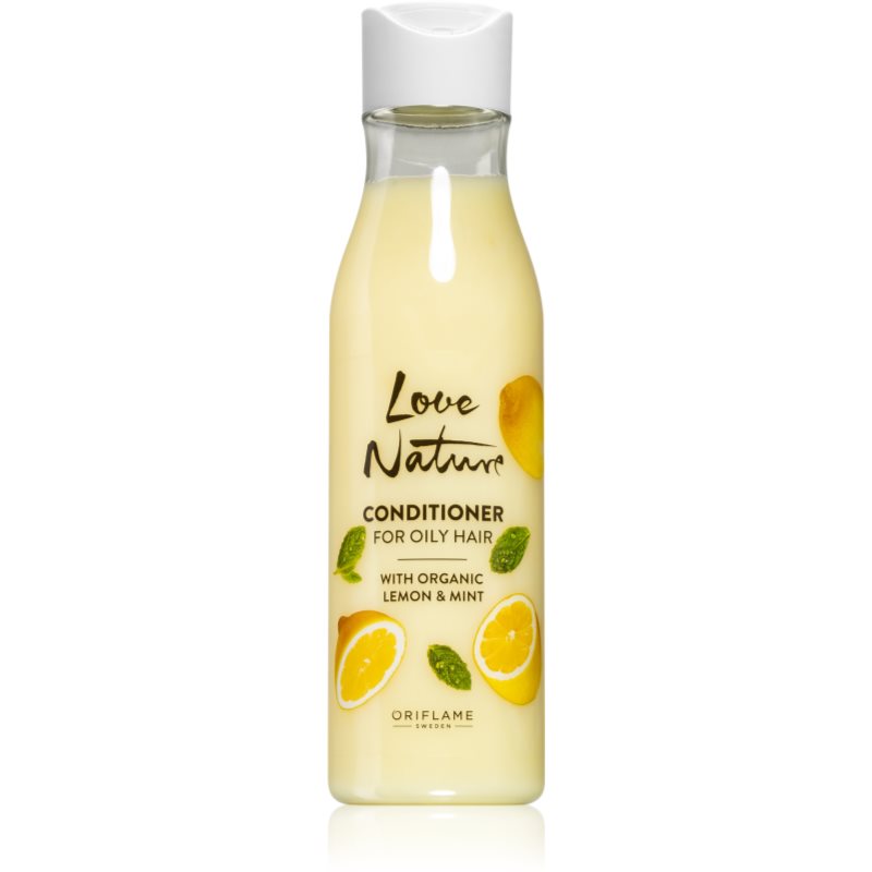 Oriflame Love Nature Organic Lemon & Mint balsam light pentru par gras 250 ml