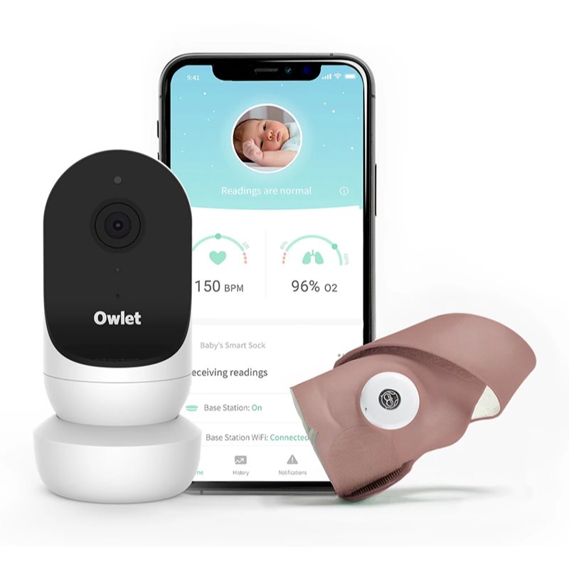 Owlet Monitor Duo Smart Sock 3 & Cam 2 set pentru bebeluși Dusty Rose 1 buc