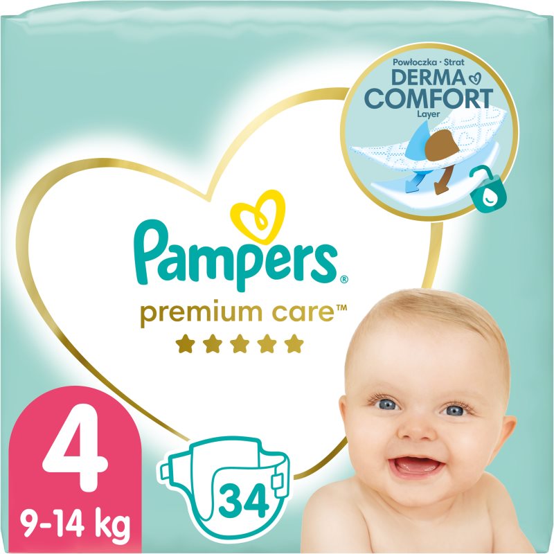 Pampers Premium Care Size 4 scutece de unică folosință 9-14 kg 34 buc