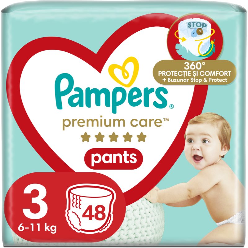 Pampers Premium Care Pants Midi Size 3 scutece tip chiloțel 6-11kg 48 buc