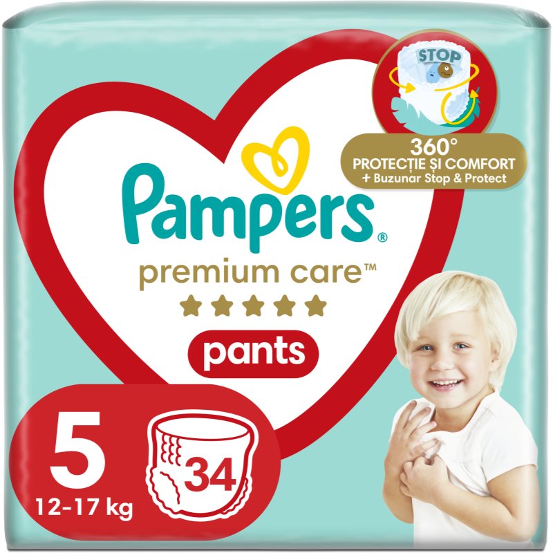 Pampers Premium Care Pants Size 5 scutece de unică folosință tip chiloțel 12-17 kg 34 buc