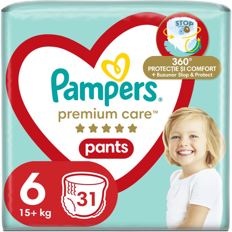 Pampers Premium Care Pants Size 6 scutece de unică folosință tip chiloțel 15+ kg 31 buc