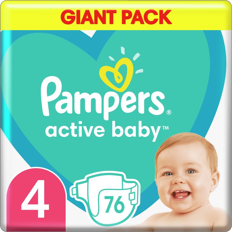 Pampers Active Baby Size 4 scutece de unică folosință 9-14 kg 76 buc