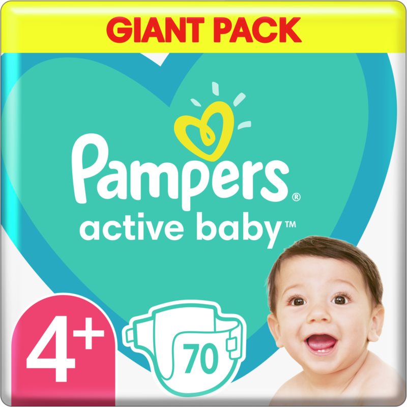 Pampers Active Baby Size 4 Plus Scutece De Unica Folosinta 10-15 Kg 70 Buc