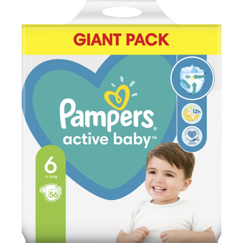 Pampers Active Baby Size 6 Scutece De Unica Folosinta 13-18 Kg 56 Buc