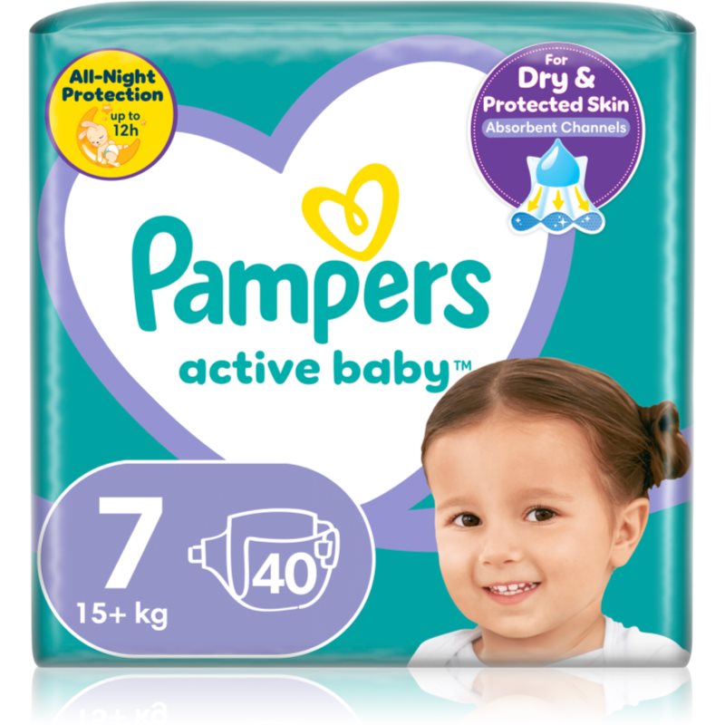 Pampers Active Baby Size 7 scutece de unică folosință 15+ kg 40 buc