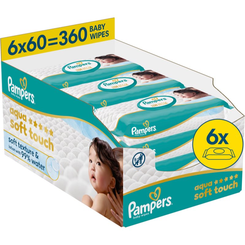 Pampers Aqua Soft Touch Servetele umede pentru copii 6x60 buc