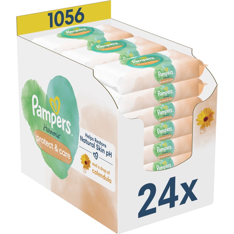 Pampers Harmonie Protect&Care Șervețele umede pentru copii cu gălbenele 1056 buc