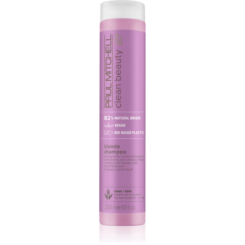 Paul Mitchell Clean Beauty Blonde Shampoo sampon violet pentru păr în nuanțe reci de blond, decolorat sau șuvițat 250 ml