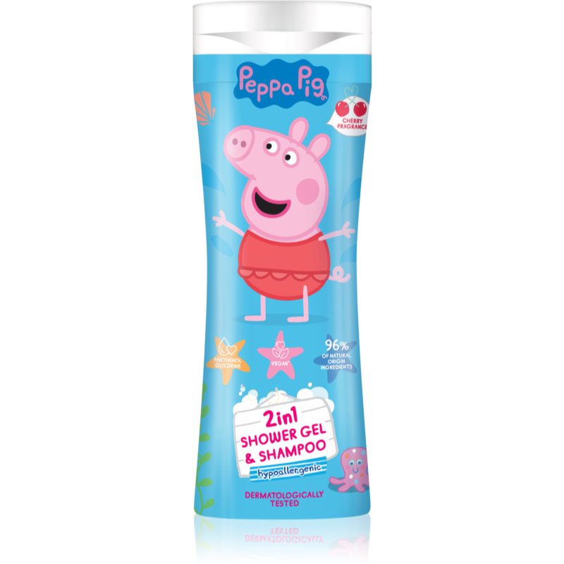 Peppa Pig Shower gel & Shampoo 2 in 1 gel de dus si sampon pentru copii Cherry 300 ml