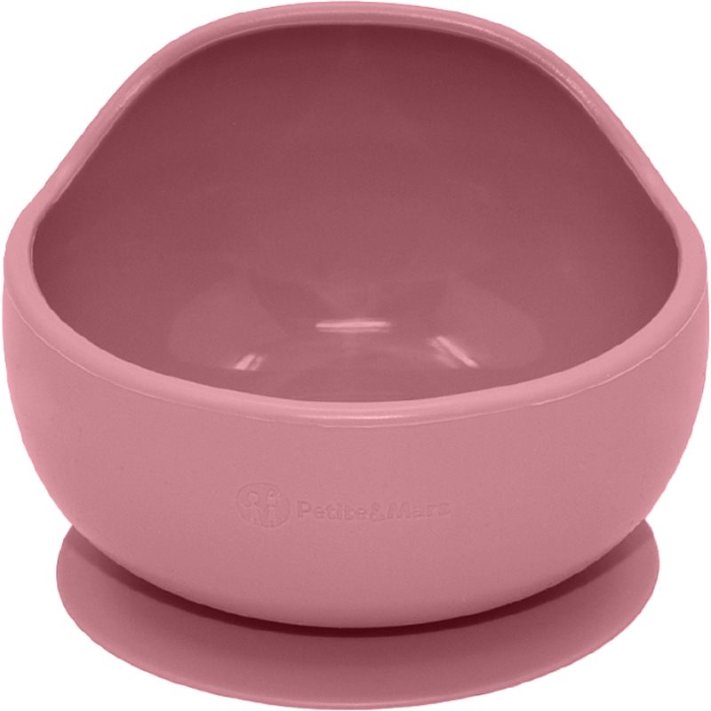 Petite&Mars Take&Match Silicone Bowl castron cu ventuză Dusty Rose 6 m+ 360 ml