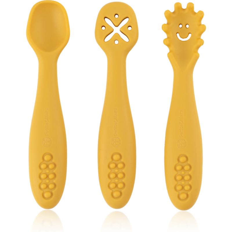Petite&Mars Take&Match 6m+ linguriță pentru copii Intense Ochre 3 buc