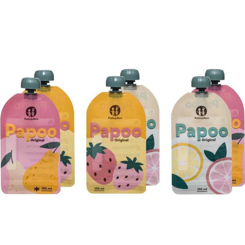 Petite&Mars Papoo săculeț pentru mâncare 6x150 ml