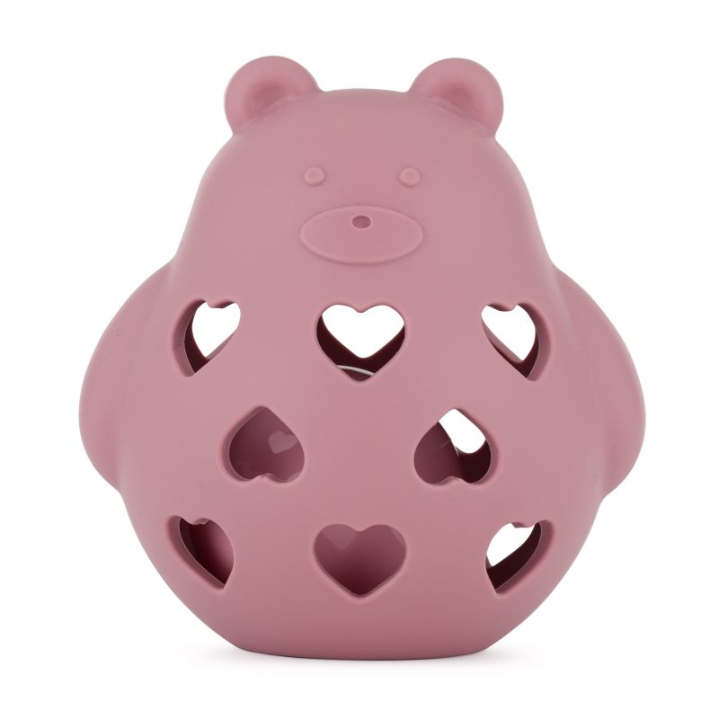 Petite&Mars Bear Basil 0m+ jucărie zornăitoare Dusty Rose 1 buc