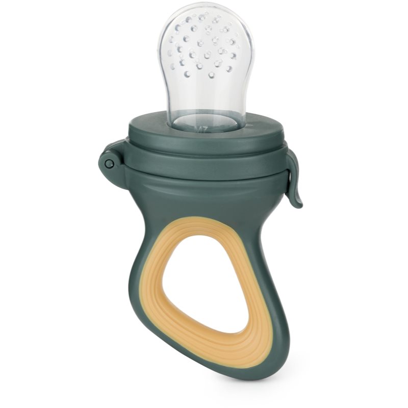 Petite&Mars Silicone Food Feeder 6m+ suzetă pentru alimentare Green&Ochre 1 buc