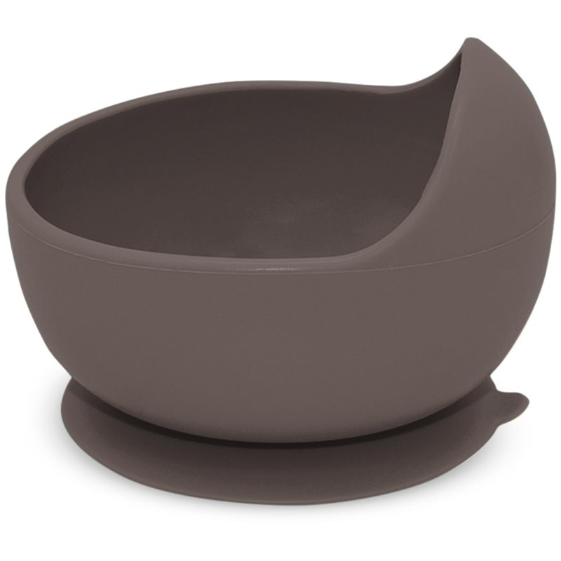 Petite&Mars Take&Match Silicone Bowl castron cu ventuză Bitter Cocoa 6m+ 1 buc