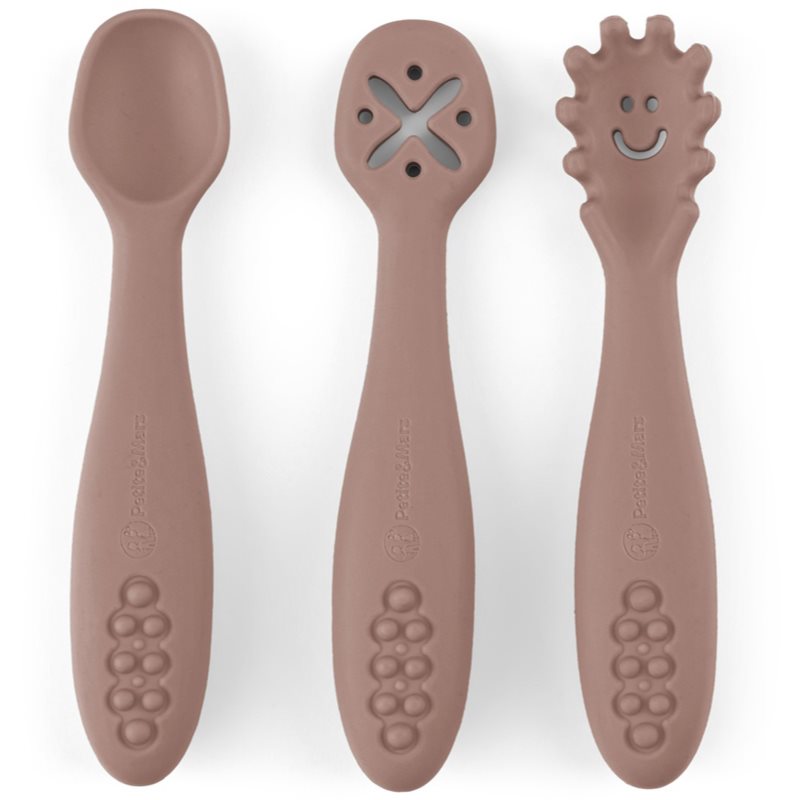 Petite&Mars Take&Match 6m+ linguriță pentru copii Velvet Latte 3 buc