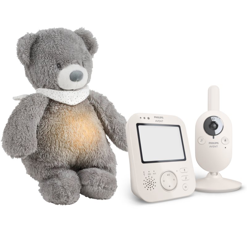 Philips Avent Baby Monitor SCD891/26+NATTOU Sleepy Bear Grey set cadou pentru bebeluși 0 m+