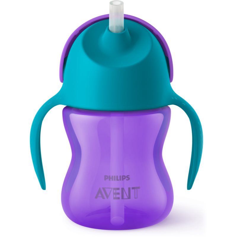 Philips Avent Bendy Straw SCF796/02 9m+ ceasca cu pai flexibil Purple 200 ml